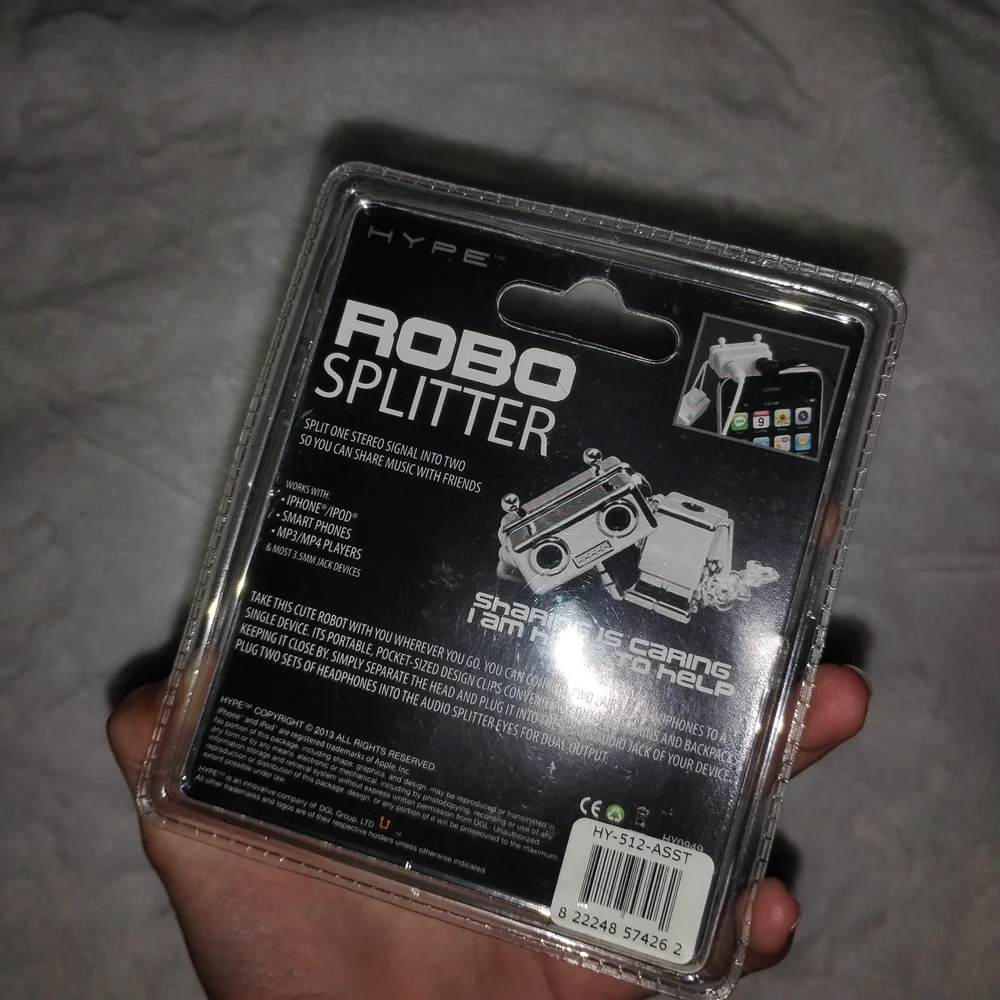 Hype Pink Robo Splitter Headphones Adapter